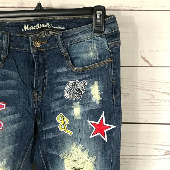 Machine Destroyed‎ Ankle Cropped Jeans - Picture 2 of 7